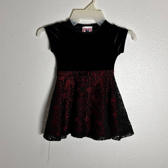 Dream girl Black/Red Holiday toddler girl Dress Size 3T - Picture 1 of 7